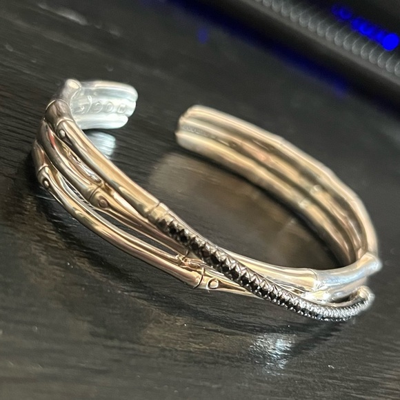 John Hardy Bamboo Sterling Silver and Black Sapphire Bracelet